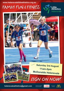 Helensvale Little Athletics Sign on McDonalds Helensvale